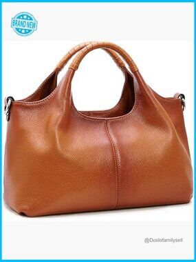 Genuine Leather Satchel Handbag Medium Crossbody Hobo Shoulder Tote